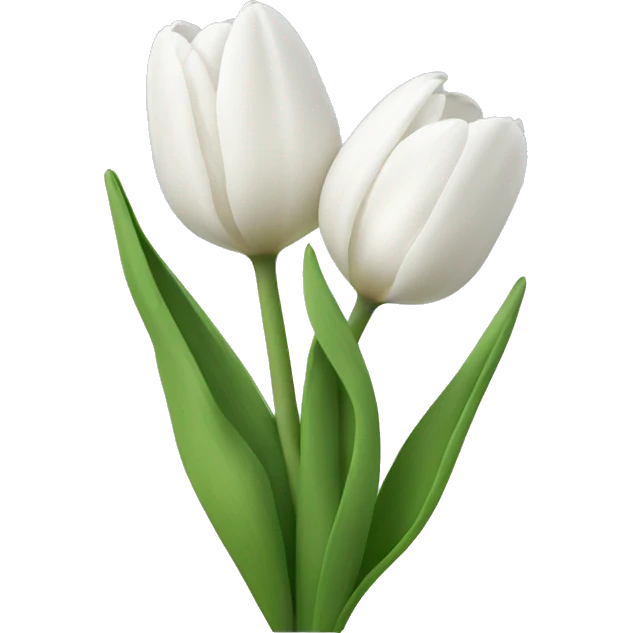 White cute tulips  emoji