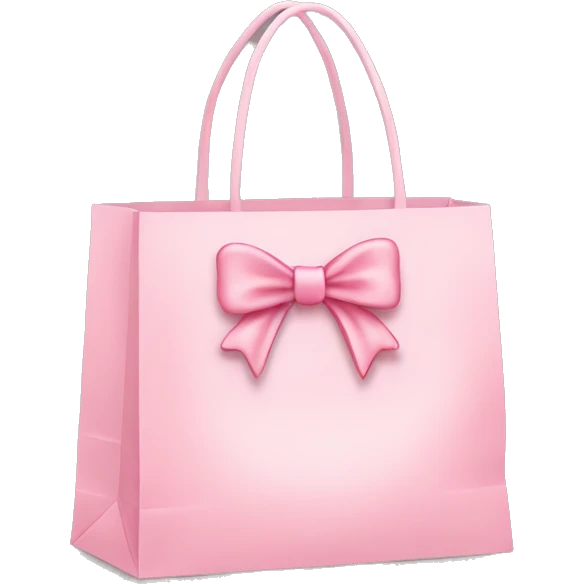 light pink shopping bag with bow emoji