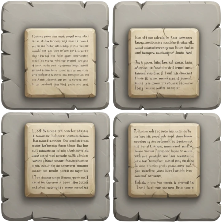 Hand-carved tablets evolving into printed manuscripts emoji