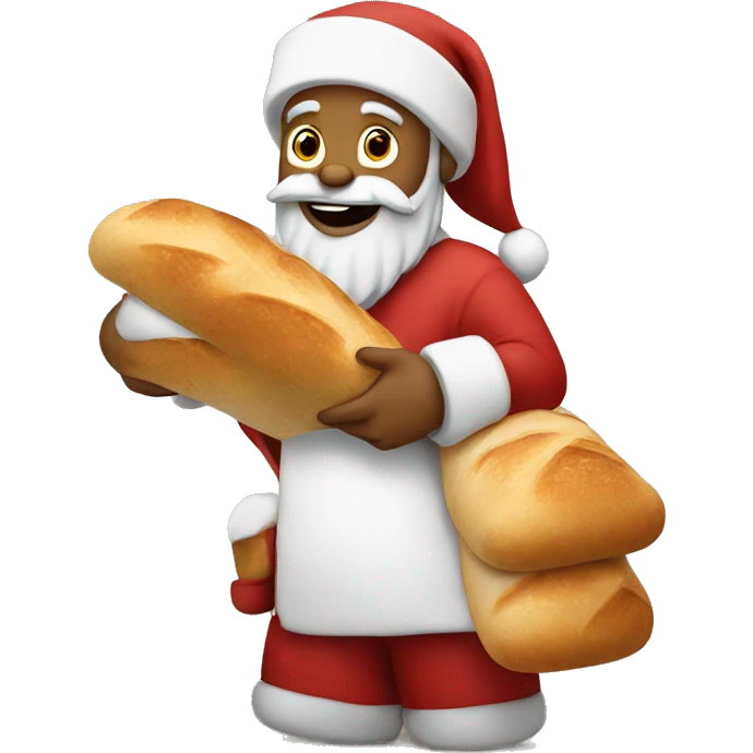 Santa holding bread emoji