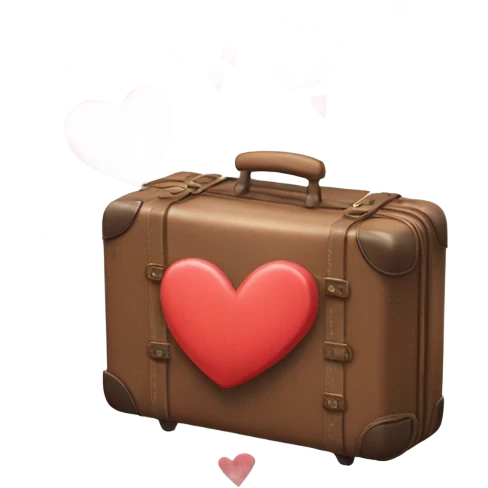 Suitcase with broken hearts emoji
