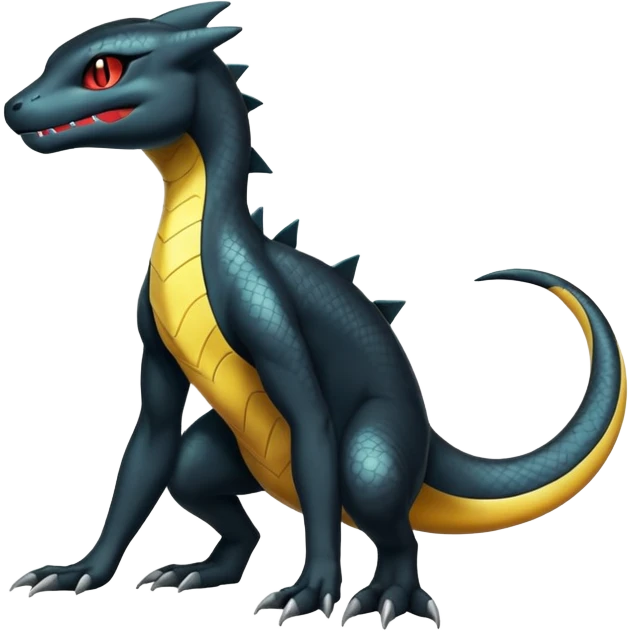 Shiny Salandit-Umbreon-Charmeleon-Fakémon-hybrid-creature (full body)  emoji