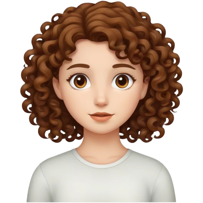 Curly and brown haired girl emoji