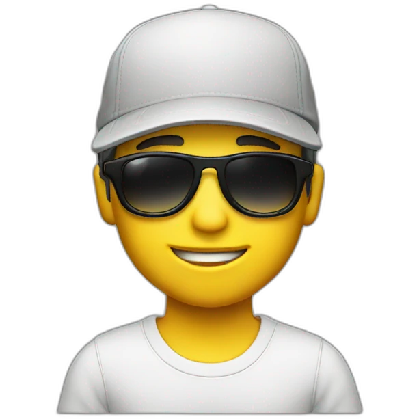 boy with capback and sunglass emoji