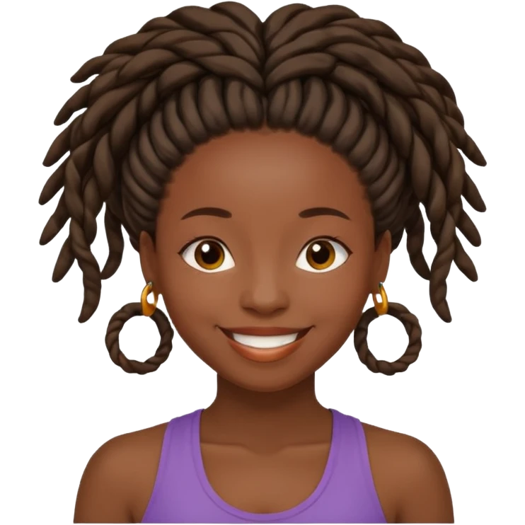 yoga black girl with locs  emoji