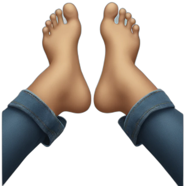 Two feet touching soul to soul emoji