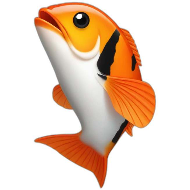 Oie et un poisson rouge emoji