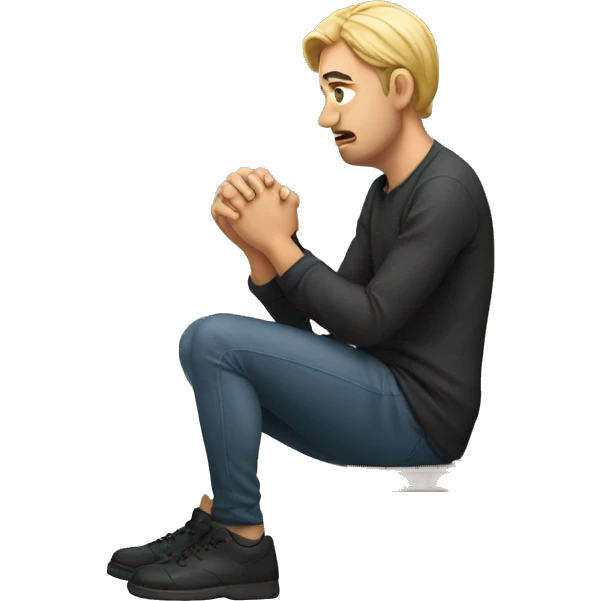 Person on one knee looking defeated  emoji