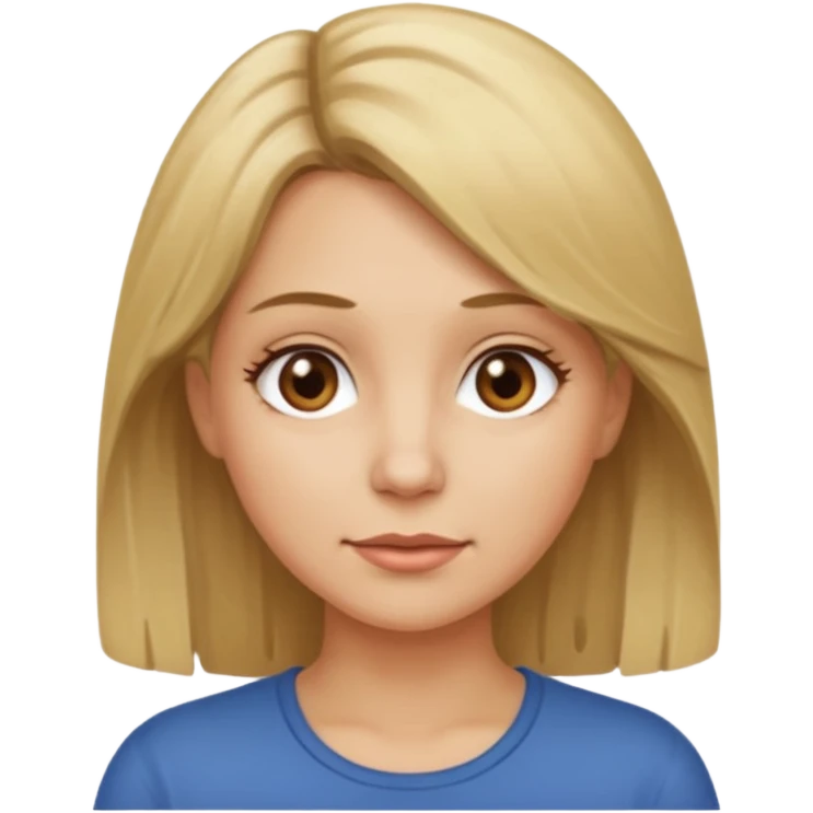 Dirty blonde hair girl with middle aged emoji