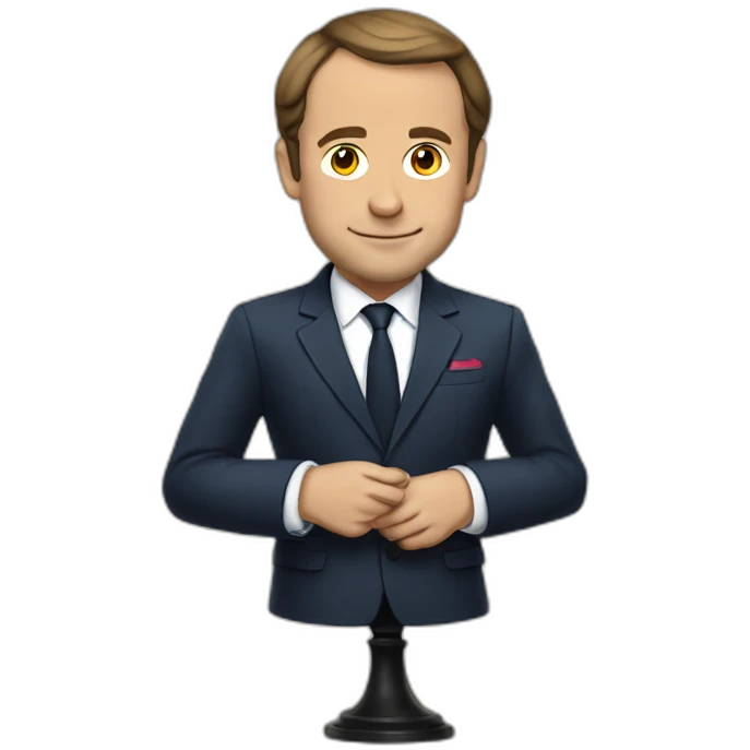 Macron sur un chat emoji