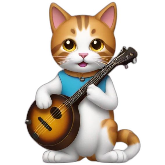 Cat playing banjo emoji
