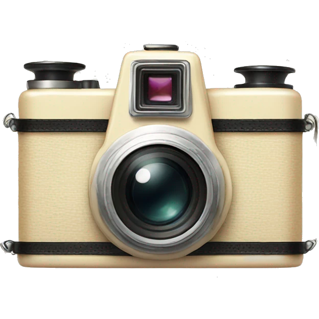 cute vintage cream colored camera emoji