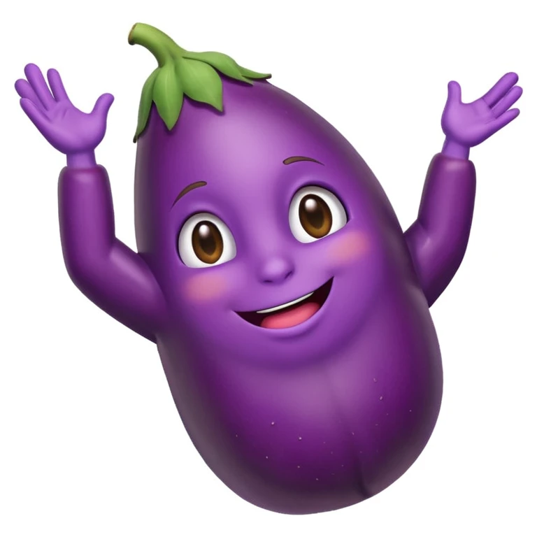 eggplant doing dab pose emoji