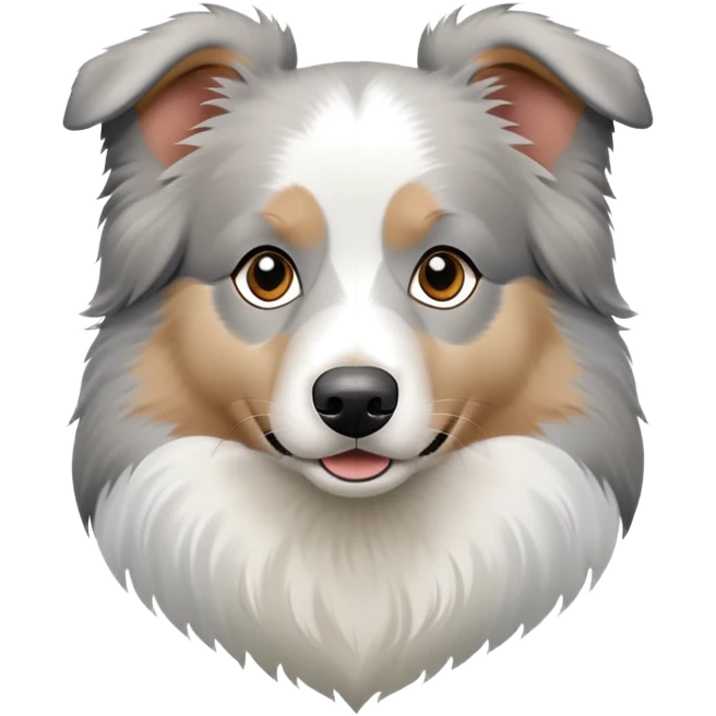 white and grey australian shepherd emoji
