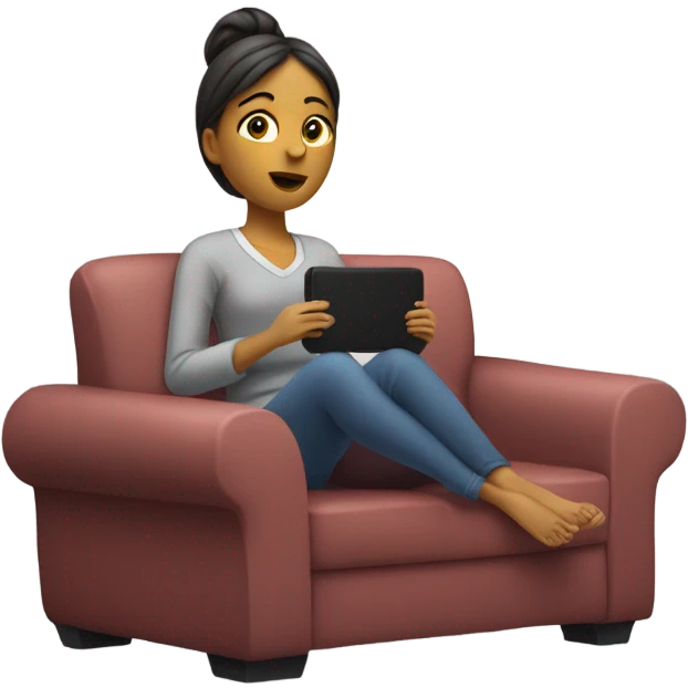 Lazy woman watching tv emoji