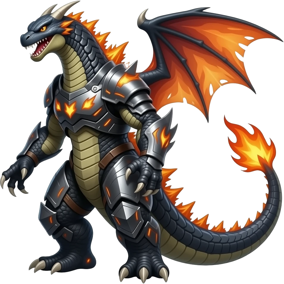 Cool legendary badass edgy Loch Ness monster-Godzilla-Charizard-Zangoose-hybrid-Fakemon-Creature emoji