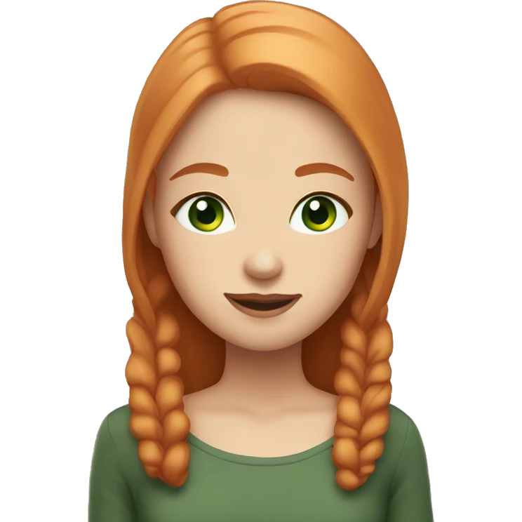 Beautiful girl with straight ginger hair and green eyes emoji