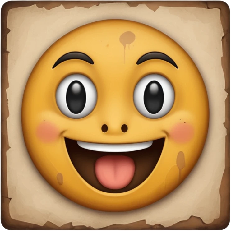 make a brown wall with 2 black eyes and a smile emoji