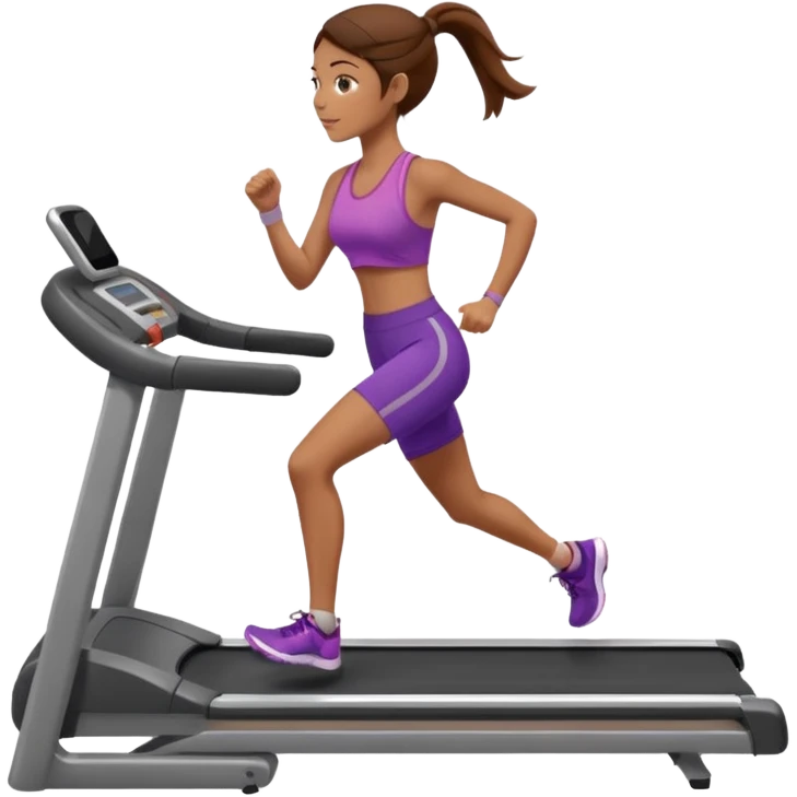 Full hyperrealistic pencil drawing of athletic girl with brown hair doing cardio on treadmill emoji