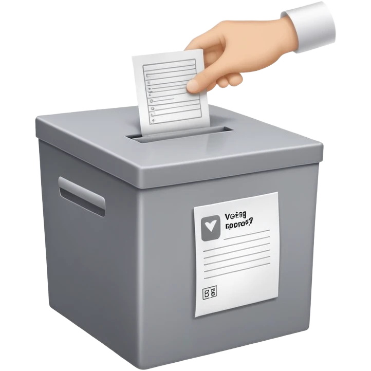 ballot box with voting paper being inserted emoji