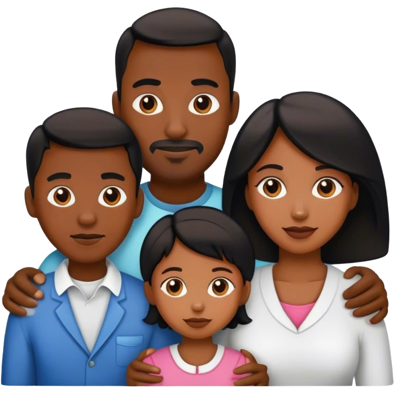 a black family with a mom, a dad, a girl, and a boy emoji