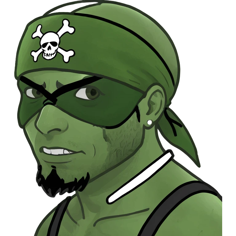 injured pirate meme emoji style with head bandage emoji