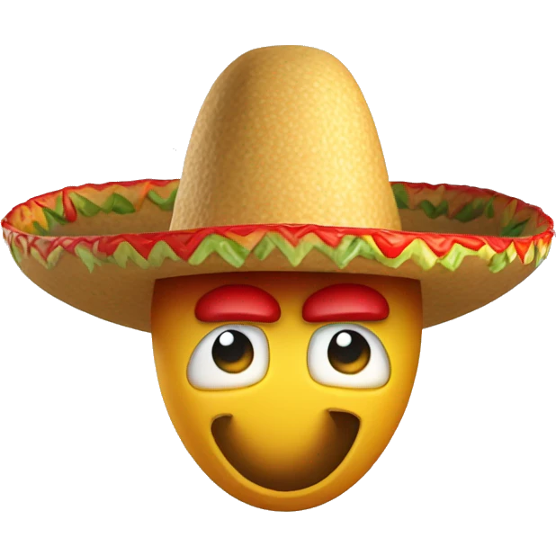 3d sombrero chili as a mouth emoji