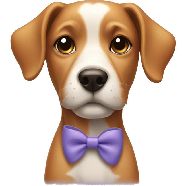 Dog wearing a bow emoji