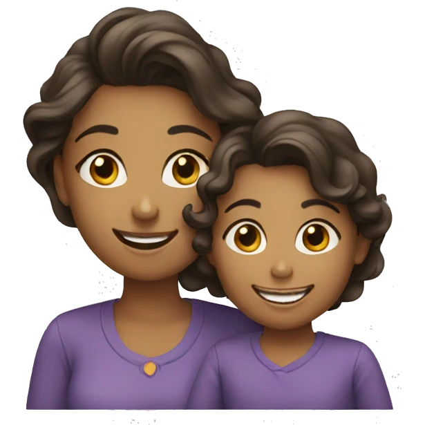mother and daughter smiling emoji