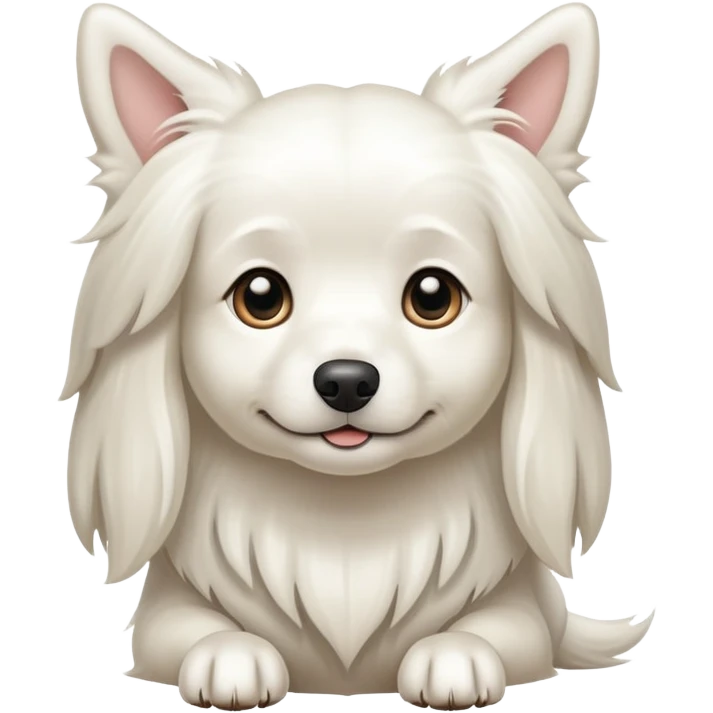 Small thin long-haired white dog emoji
