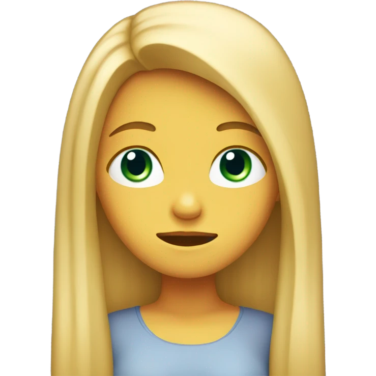 Long straight blonde hair girl sleepy face emoji