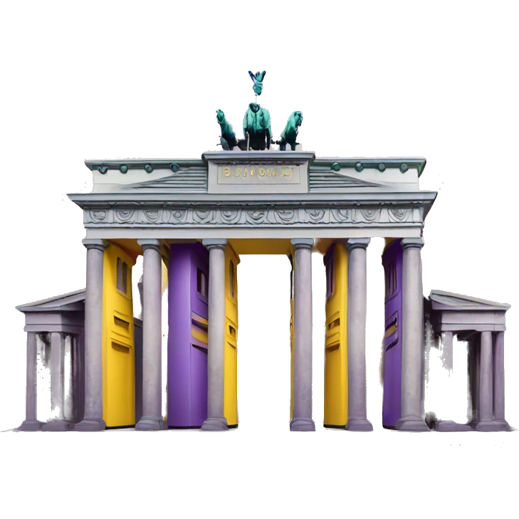 Purple and yellow brandenburg gate emoji