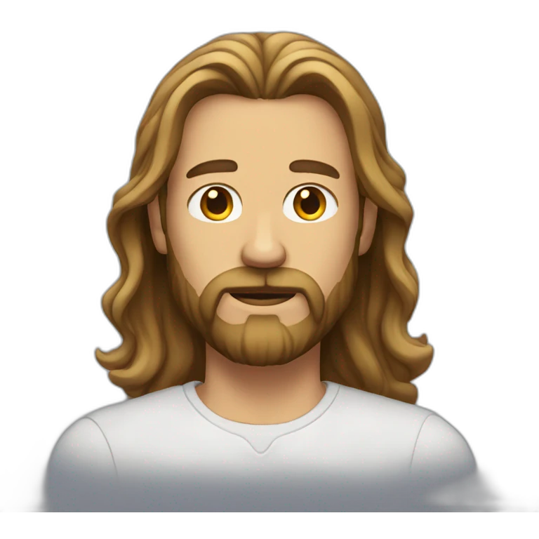 man with long hair and beard emoji