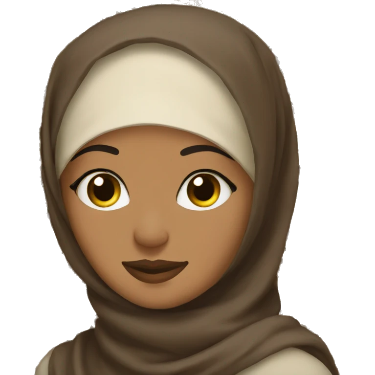 Brown hijabi with leopard print hijab emoji