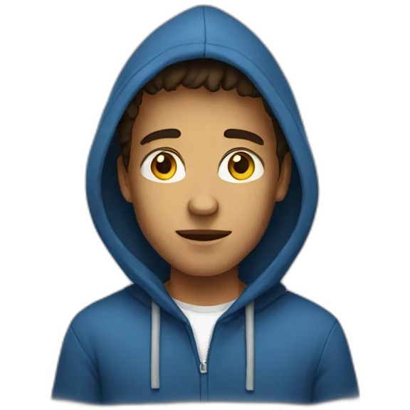 young guy in the hoodie emoji
