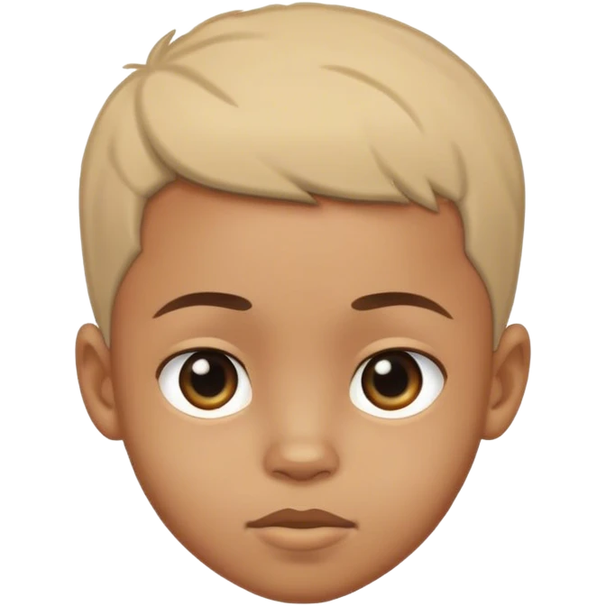 Light skin Black child boy just head emoji