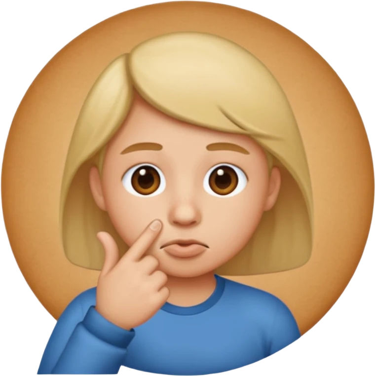 Create an emoji that is picking his nose make it a circle emoji  emoji