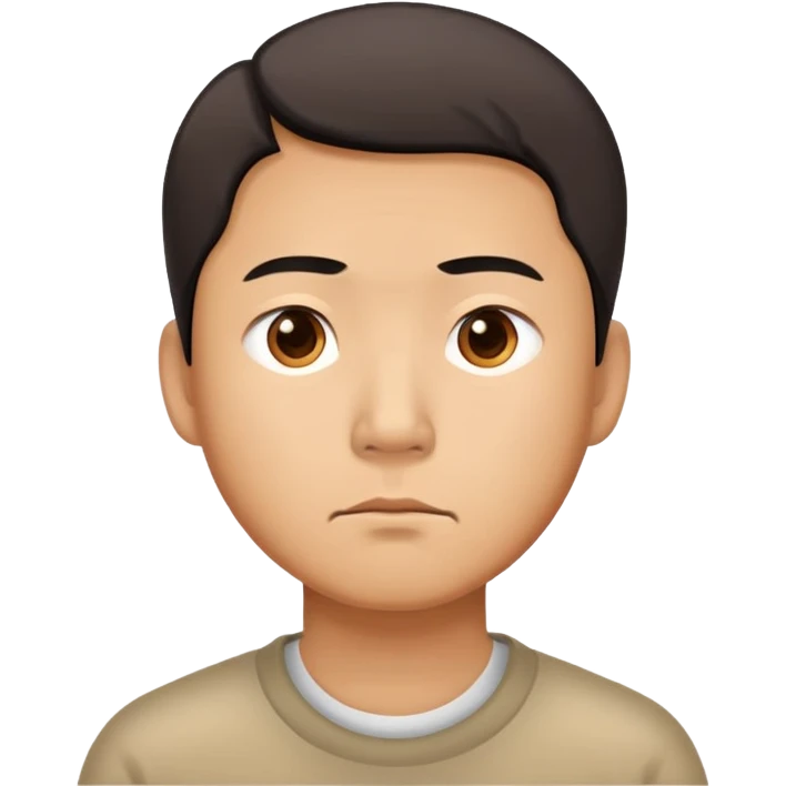 A Chinese man with a thoughtful, uncertain expression emoji