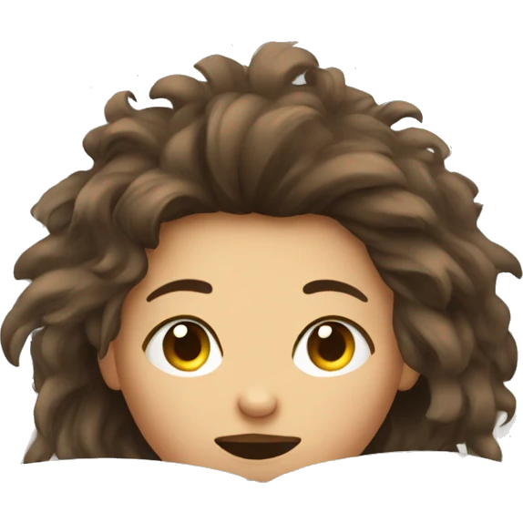 Girl waking up with messy hair emoji