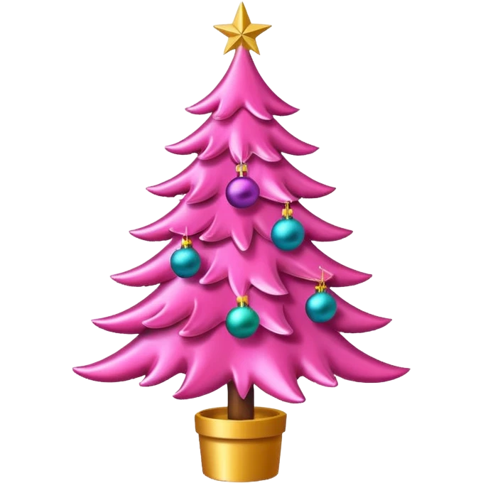 pink christmas tree emoji