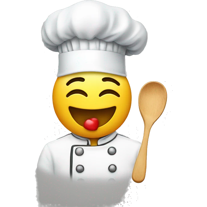 Smiley with a chef hat making a kiss face  emoji