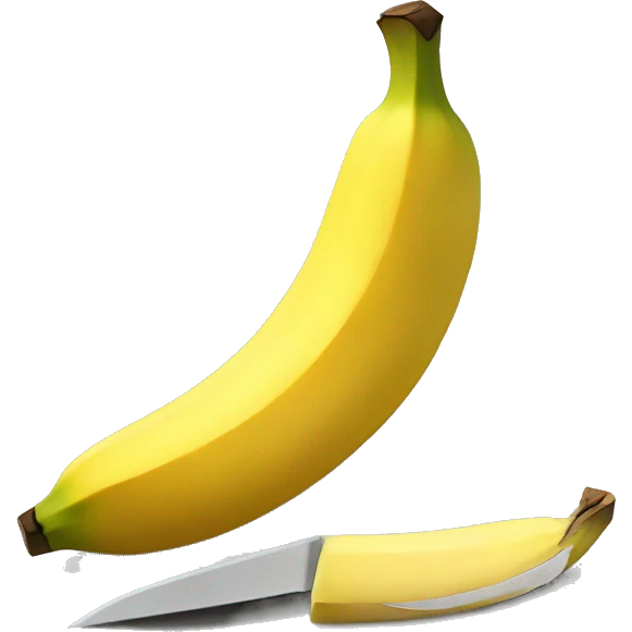 a banana being cut by a knife emoji