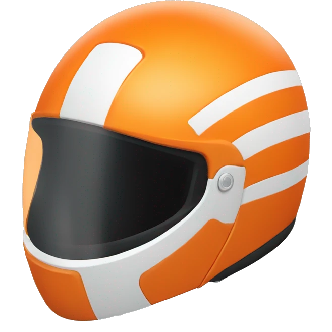 orange motorycle helmet side angle emoji
