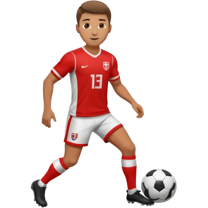 footballer with ball emoji
