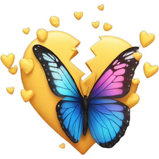 broken heart with butterfly emoji