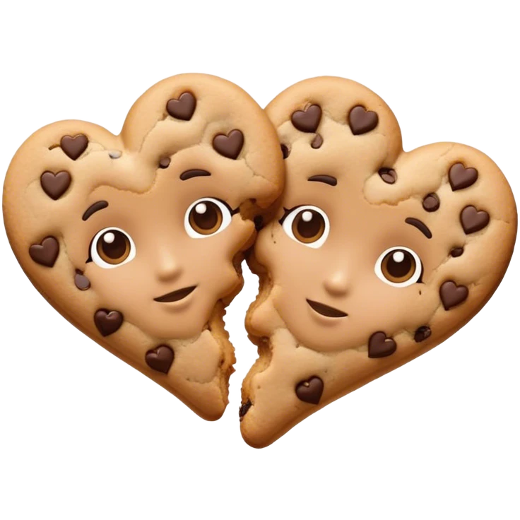Cookie heart twins  emoji