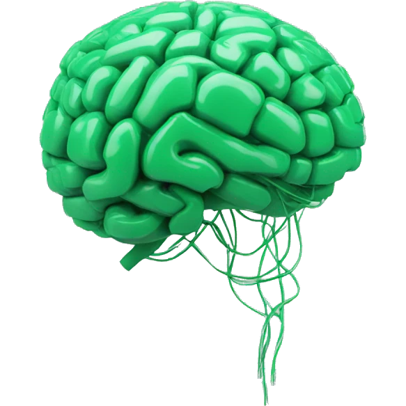 green code brain with wires  emoji