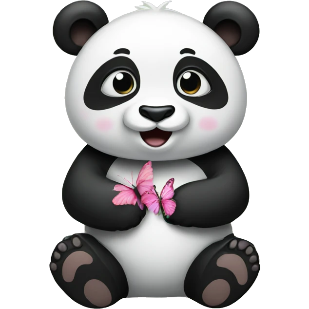 Panda with butterflies  emoji