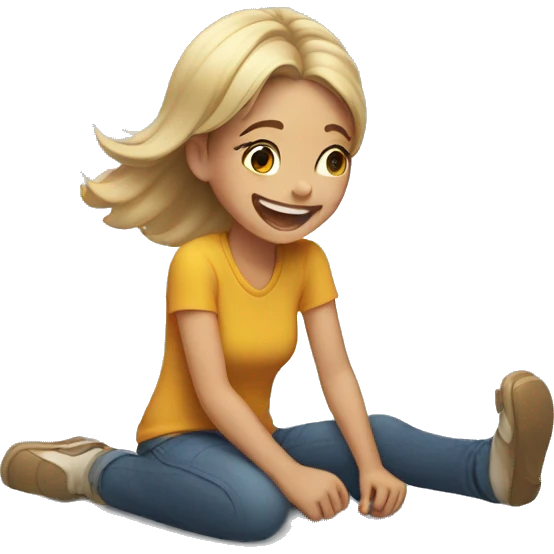 Girl rolling on the floor laughing  emoji