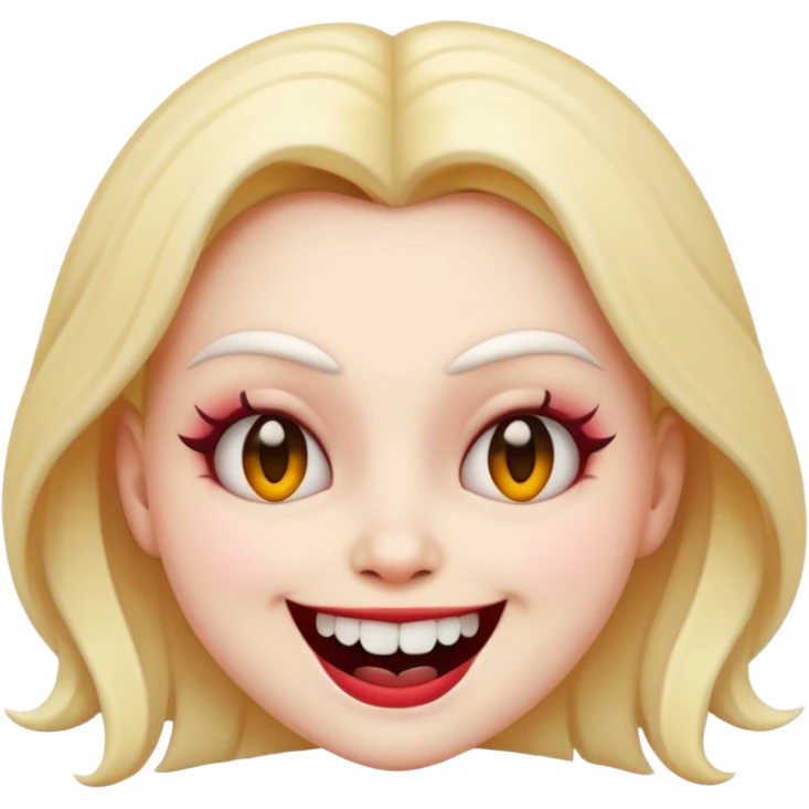freaky baddie emoji, sassy pose, creepy smile emoji